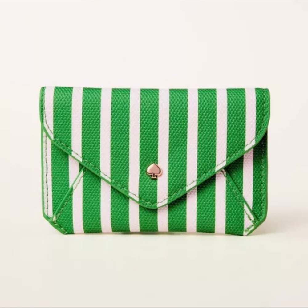 NWT Kate Spade x Target Green and White Striped Card Case